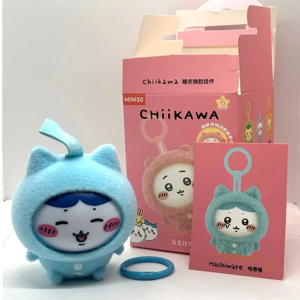 Miniso, Chiikawa Pajama Series Keychain/Charm, Hachiware Changeable Face, New